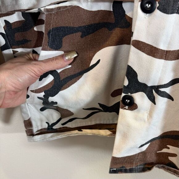 Vintage Camo Clan Snow Camouflage Button Up Lightweight Shirt Jacket Men’s XL - Picture 4 of 14